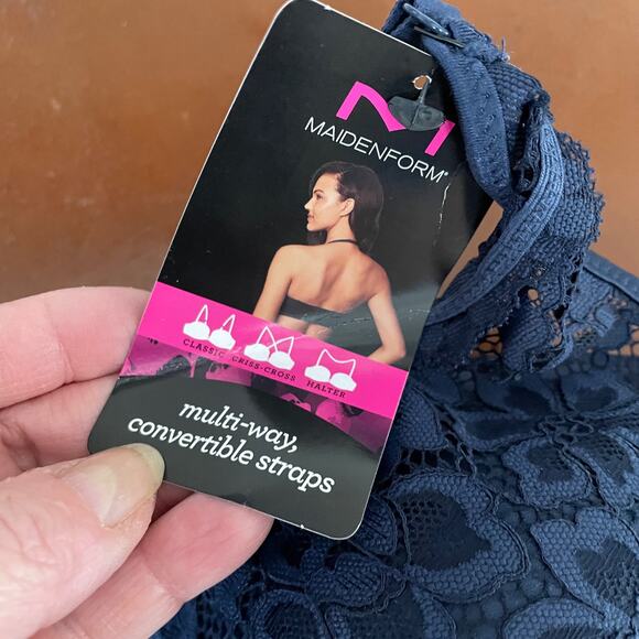 NWT Maidenform Pure Comfort Lace Longline Wireless 3 Way Convertible Bralette - Picture 4 of 9